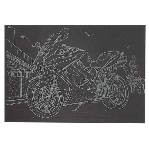 Гравюра А5 "Мотоцикл-2" ГрА5з-9 економ-варіант у пакеті 21 х 14,8 см