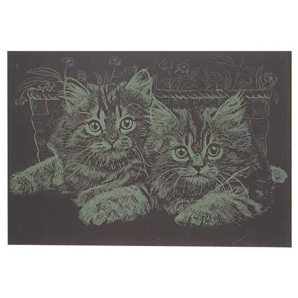Гравюра А5 "Котики" ГрА5з-3 економ варіант у пакеті 21 х 14,8 см