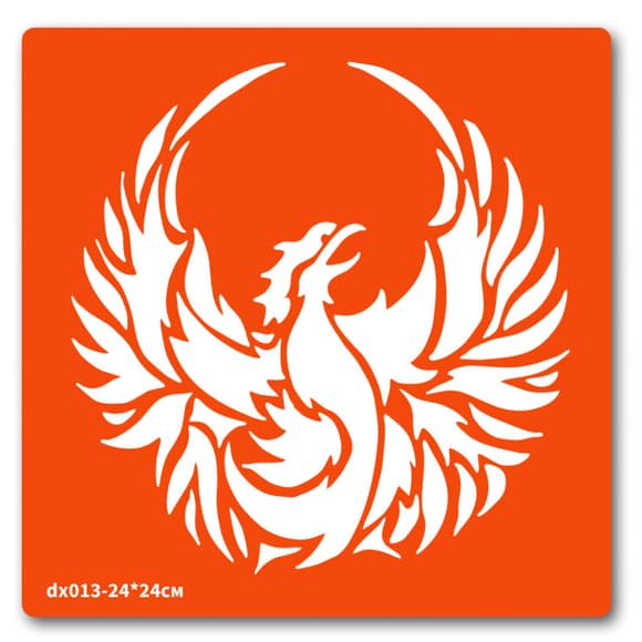 Трафарет для біо-тату Фенікс dx013-24*24см, розмір 24 х 24см                                                                