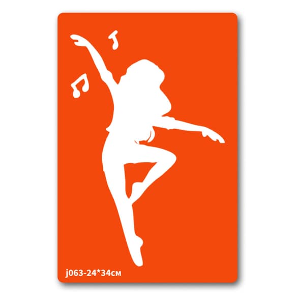 Трафарет для біо-тату Балет-2 j063-24*34см, розмір 24 х 34см                                                                  