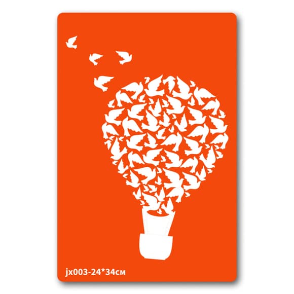 Трафарет для био-тату Аэростат jx003-24*34см, размер 24 х 34см 