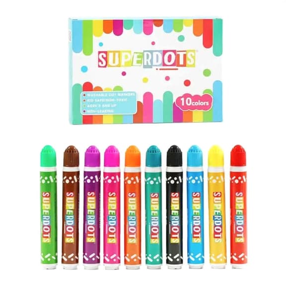 Детские точечные маркеры 35509, 10 цветов по 60 мл