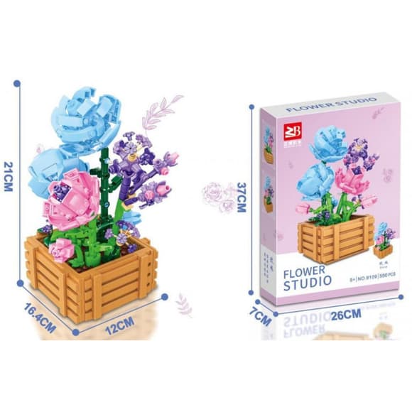 Дитячий конструктор "Квіти Троянда" Flower Studio 9109A 550 деталей