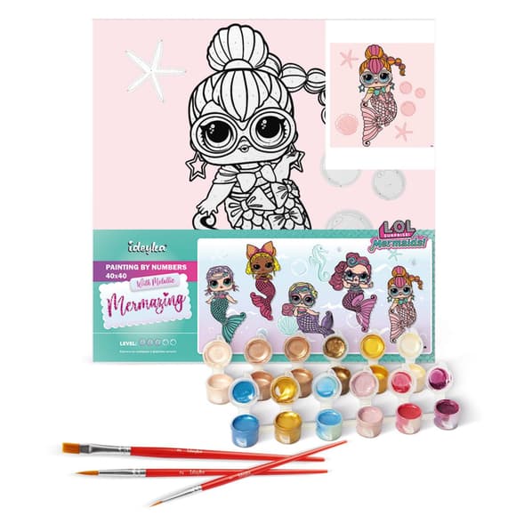 Картина по номерам "L.O.L. Surprise! Mermaids Neon QT" KHO6264, 40х40 см
