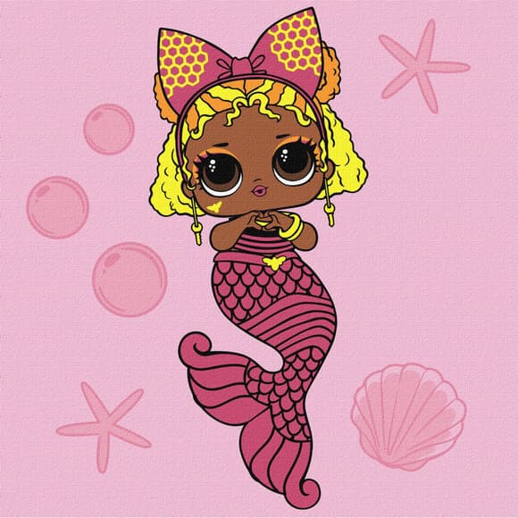 Картина по номерам "L.O.L. Surprise! Mermaids Queen Bee" KHO6265, 40х40 см