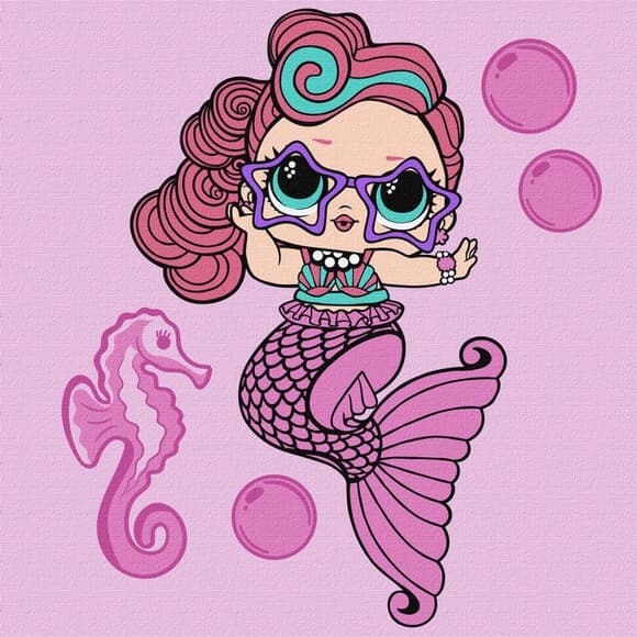 Картина за номерами "L.O.L. Surprise! Mermaids Waves" KHO6266, 40х40 см