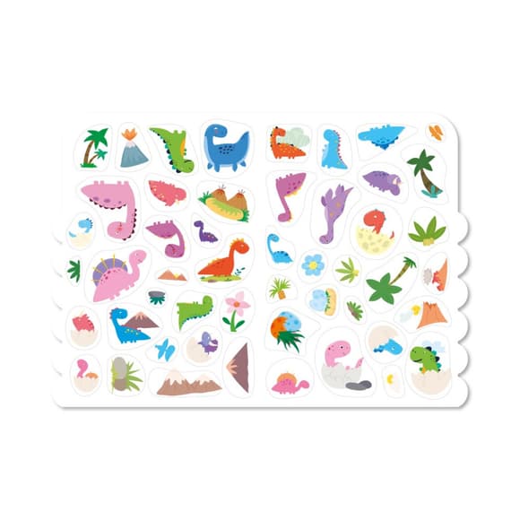 Дитяча розвиваюча розмальовка "Динозаври" РМ-74-01, 50 стікерів