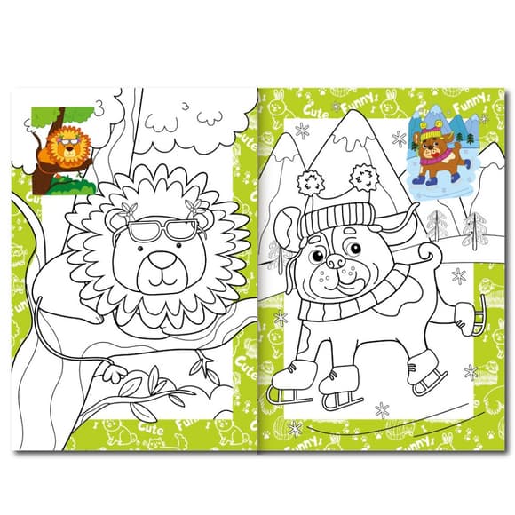 Книжка розмальовка "Пухнасті бешкетники" РМ-48-34 с цветными подсказками