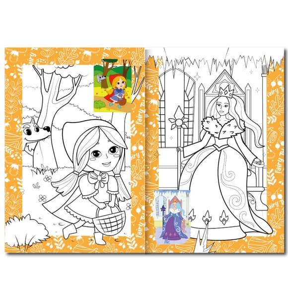 Книжка раскраска "Сказки" РМ-48-35 с цветными подсказками