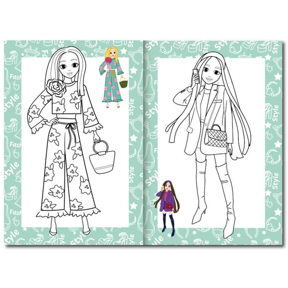 Книжка раскраска "Модницы" РМ-48-36 с цветными подсказками