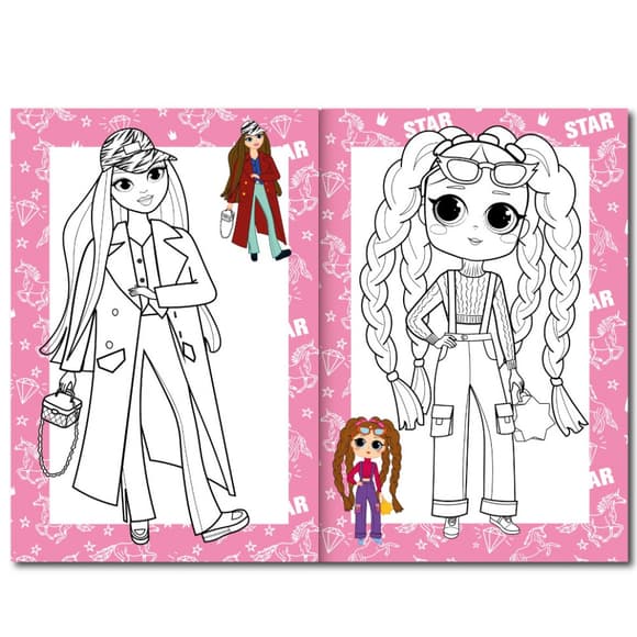 Книжка розмальовка "Для дівчаток" РМ-48-37 с цветными подсказками