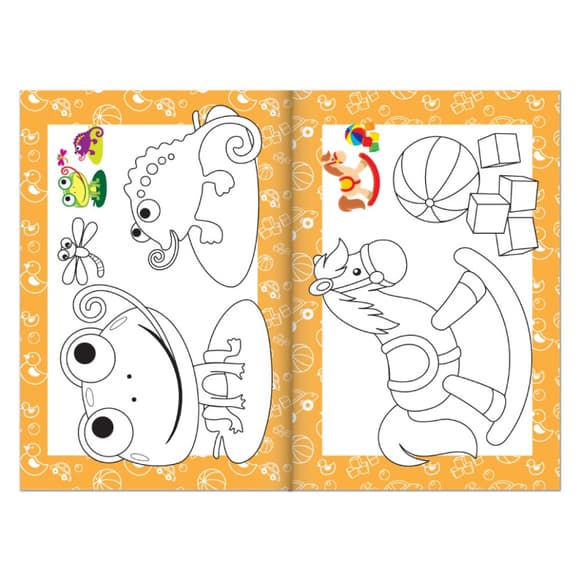 Книжка раскраска "Картинки для малышей" РМ-48-39 с цветными подсказками