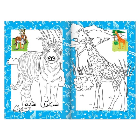 Книжка розмальовка "Зоопарк веселий" РМ-48-41 с цветными подсказками