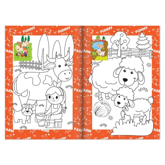 Книжка раскраска "На ферме" РМ-48-45 с цветными подсказками