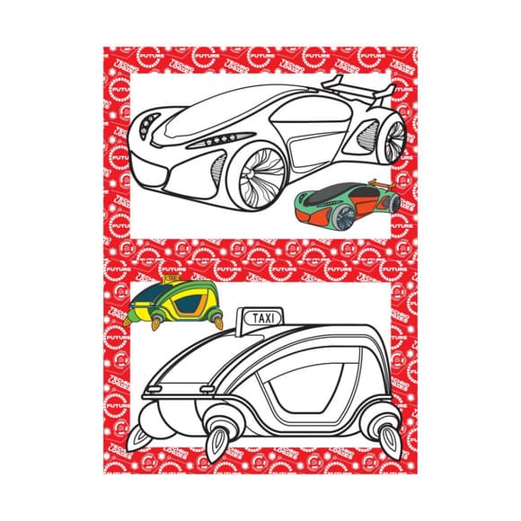 Книжка раскраска "Авто будущего" РМ-48-47 с цветными подсказками