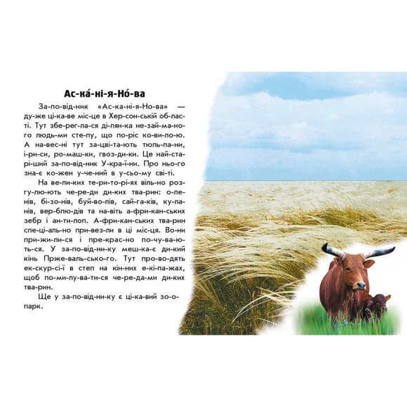 Читаю про Украину по слогам "Парки и заповедники" 366018 с цветными иллюстрациями