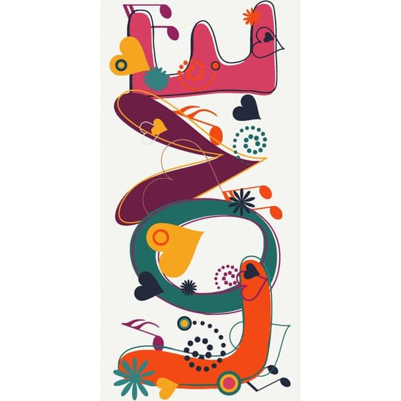 Картина з а номерами "LOVE" 16132-AC 40х80 см