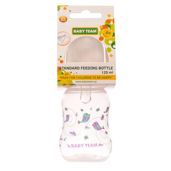 Пляшечка для годування з силіконовою соскою 1111_білий 125 мл