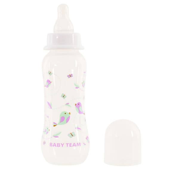 Пляшечка для годування з силіконовою соскою 1121_білий 250 мл