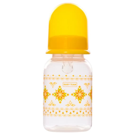Бутылочка для кормления с силиконовой соской 1400_жовтий 125 мл