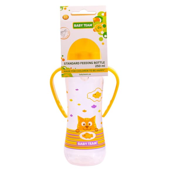 Бутылочка для кормления с силиконовой соской 1411_жовтий 250 мл