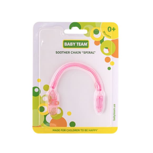 Ланцюжок для пустушки "Спіраль" 3335_рожевий