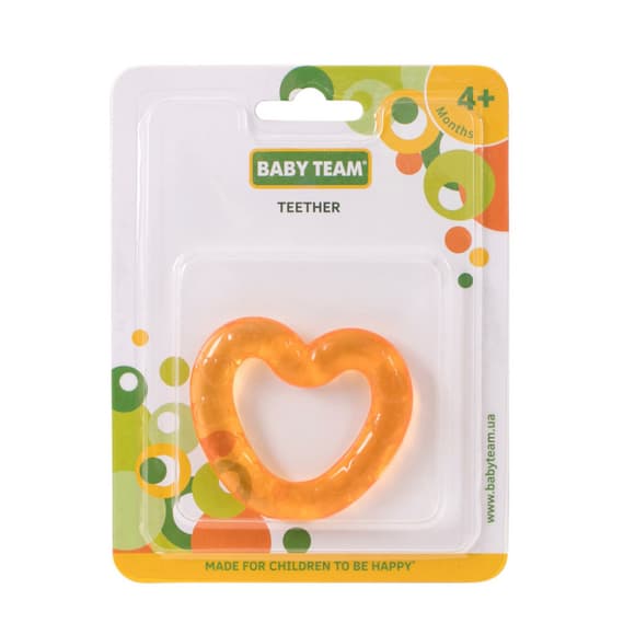 Прорізувач силіконовий 4005_помаранчеве сердечко