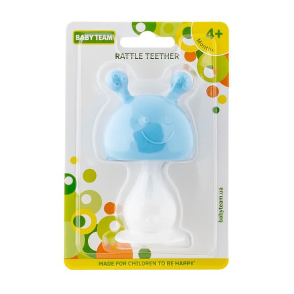 Прорезыватель-погремушка "Весельчак" 4037_блакитний