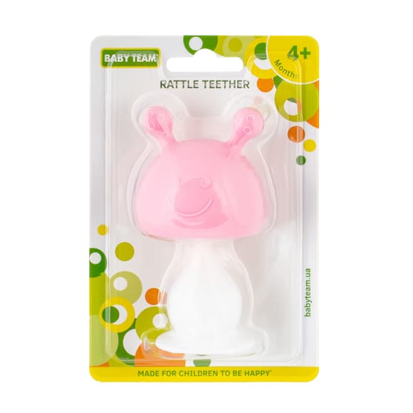 Прорезыватель-погремушка "Весельчак" 4037_рожевий