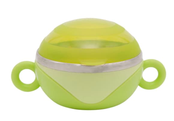 Тарелка глубокая с крышкой и ручками 6092 из нержавеющей стали