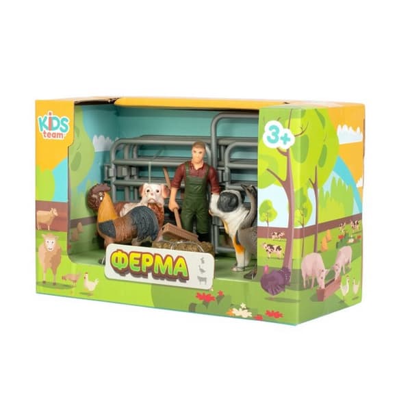 Детский игрушечный набор "Ферма" Q9899-X14_1 собаки, гусь, петух