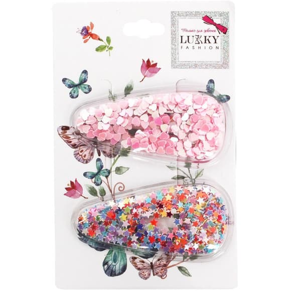 Зажим детский для волос "Сердечки" T18432(рожеві сердечка)