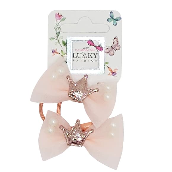 Дитяча резинка для волосся "Корона" T18533(бежевий)