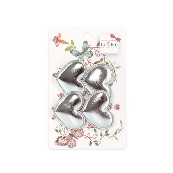 Затискач дитячий для волосся "Сердечко" T18547(срібний)