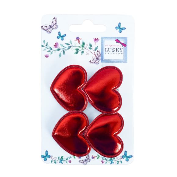 Заж им детский для волос "Сердечко" T18547(червоний)