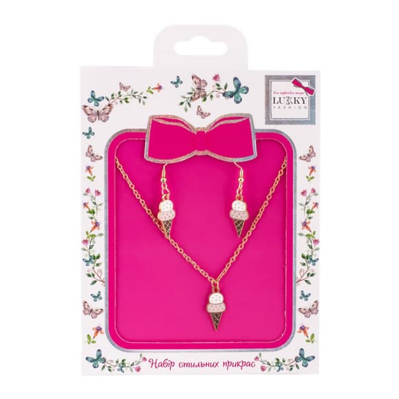 Біжутерія дитяча 2 в 1 Ice-Cream Fashion T24607 сережки + підвіска