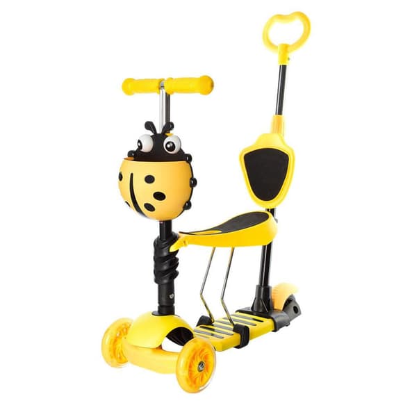 Самокат дитячий 3-х колісний SC20139(Yellow) з батьківською ручкою