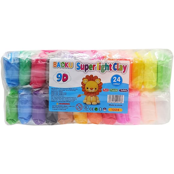 Набор для лепки с воздушным пластилином BK-1324, 24 цвета