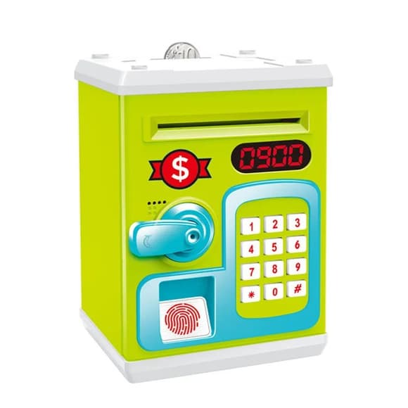 УЦЕНКА!!! Копилка-сейф M 6161(Green) звук, свет, затягивает купюры