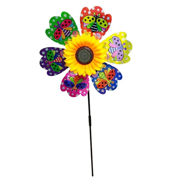 Детский ветрячок "Божья коровка" МR 1225-4 цветок диаметром 28 см, палочка 48 см