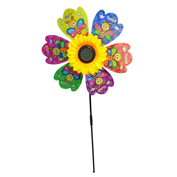 Дитячий вітрячок "Метелики" МR 1225-5 квітка діаметром 28 см, паличка 48 см