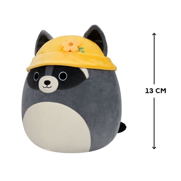 Мягкая игрушка Енот Рокки в панамке Squishmallows SQER00820, 13 см