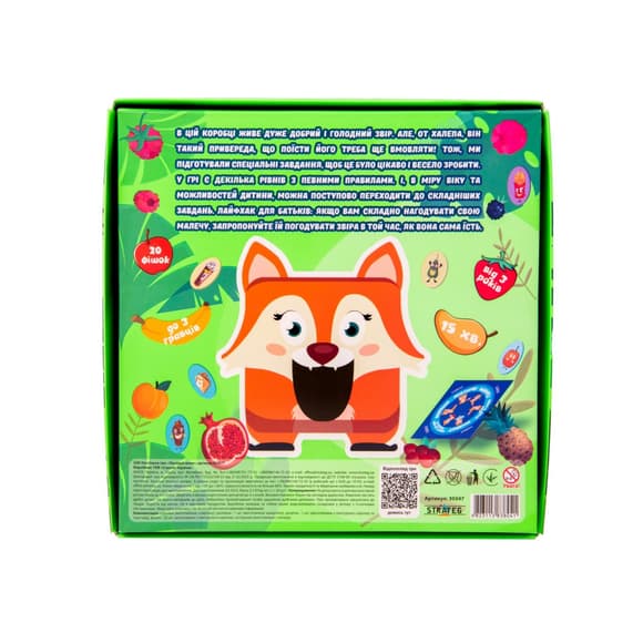Настольная игра "Покорми меня - лисичка" 30347 инструкция 20 фишек, рулетка