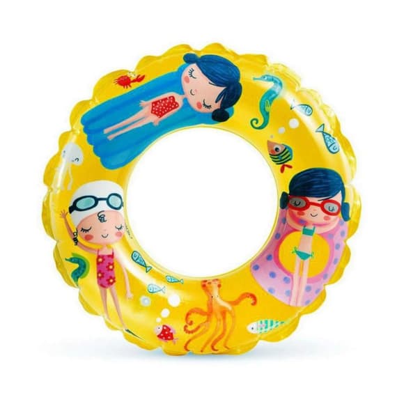 Дитячий надувний круг "Рибки" 59242(Yellow) жовтий 61 см