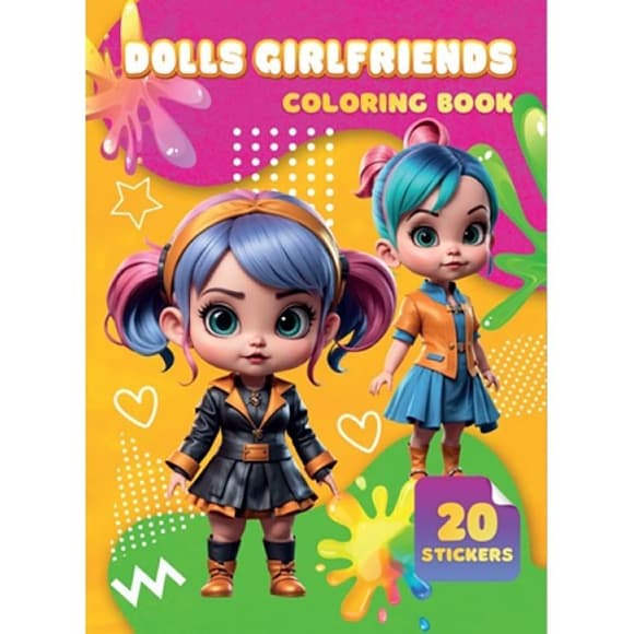 Детская раскраска Dolls Girlfrends А06012507, 20 наклеек А4 