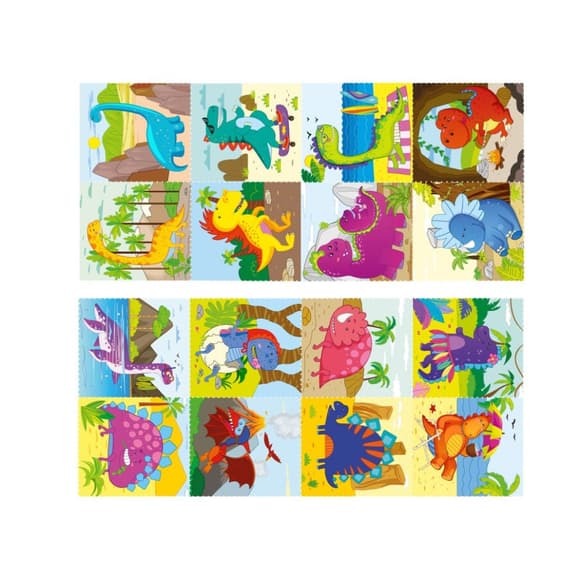 Дитяча розмальовка "Динозаври та динозаврики" РМ-68-02, 16 наліпок 