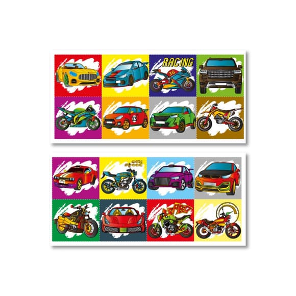 Дитяча розмальовка "Авто-Мото" РМ-68-05, 16 наліпок 