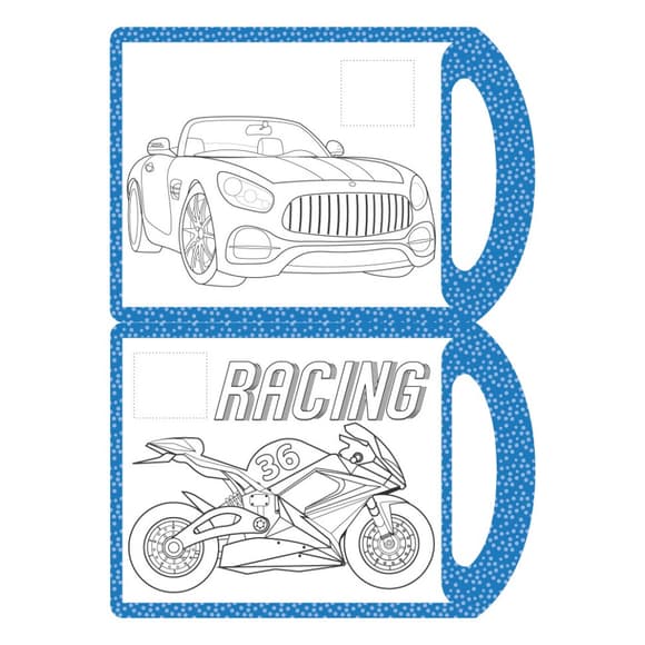 Дитяча розмальовка "Авто-Мото" РМ-68-05, 16 наліпок 