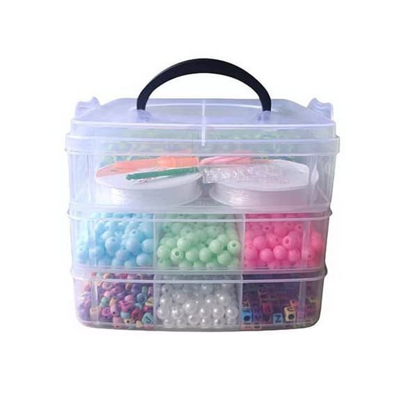 Большой набор бисера 330-146 трехэтажный бокс, бисер, бусины