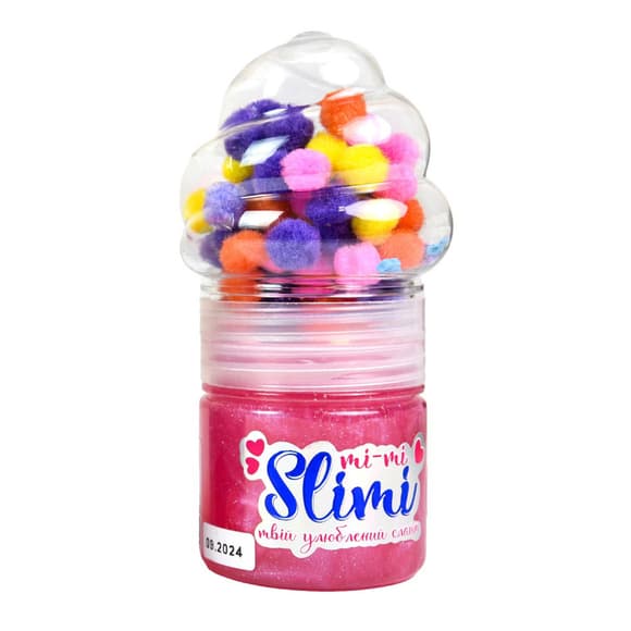 Игрушка-антистресс Слайм Mi-mi Slimi 71827ST(Pink) с помпонами